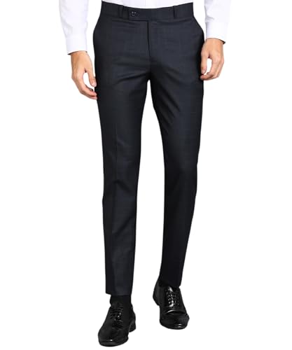 GHPC Stylish Slim Fit Polyester Lycra Stretchable Formal Pant for Men | Mens Fashion Checkered Wear Dress Trousers Pants for Office or Party