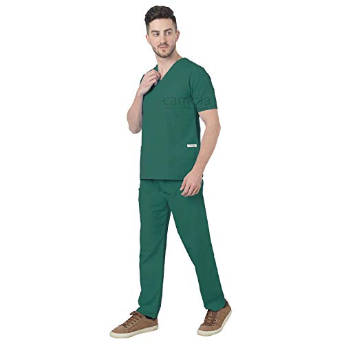 Cambia Scrub Suits for Doctors Men/OT Dress Unisex (XXXL, Bottle Green)