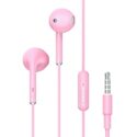 Ambrane Wired in Ear Earphones with in-line Mic for Clear Calling, 14mm Dynamic Drivers for BoostedBass™, 3.5mm Jack, Multi-Functional Controller (Stringz 38 Lite, Pink)