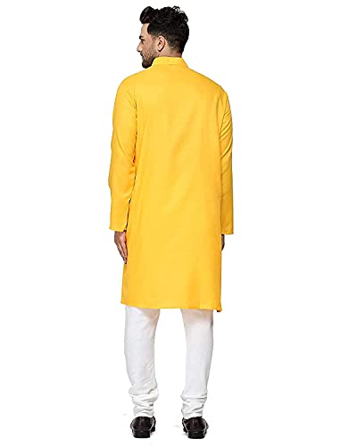 Gauri Laxmi Enterprise Men's Cotton Blend Solid Regular Shirt (^ P YLW 36_SADA Yellow
