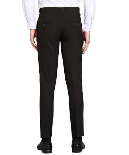 GHPC Stylish Slim Fit Polyester Lycra Stretchable Formal Pant for Men | Mens Fashion Plain Solid Wear Dress Trousers Pants for Office or Party