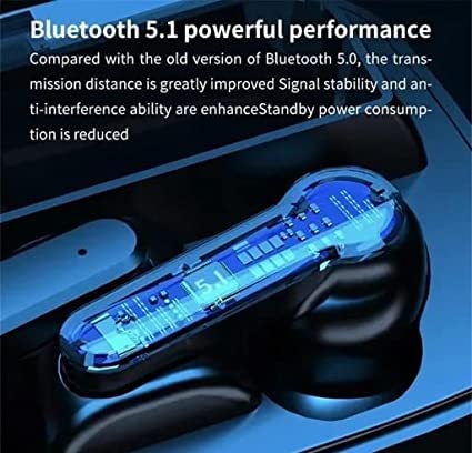 SARSA Sports Wireless Earbuds, M19 TWS 5.1 Large Screen Dual LED Digital Display Touch Bluetooth Headphones Mini Compact Sports Waterproof Stereo Earphones with Charging Case. - Image 4