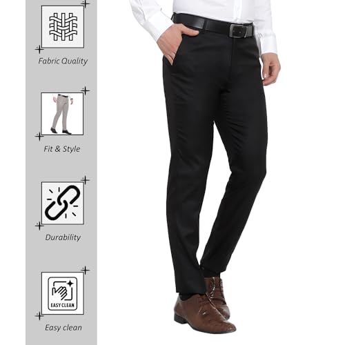D novo Men's Regular Formal Trouser | Stylish Fit Men Wear Pants for Office or Party | Men's Fashion Dress Trousers Pant