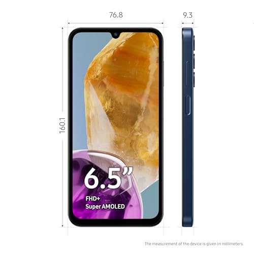 Samsung Galaxy M15 5G (Blue Topaz,4GB RAM,128GB Storage)| 50MP Triple Cam| 6000mAh Battery| MediaTek Dimensity 6100+ | 4 Gen. OS Upgrade & 5 Year Security Update| Super AMOLED Display| Without Charger
