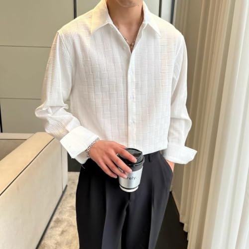 BAALVEER FASHION Men Regular Fit Self Design Spread Collar Casual Full Sleeve Shirt Solid - Image 4