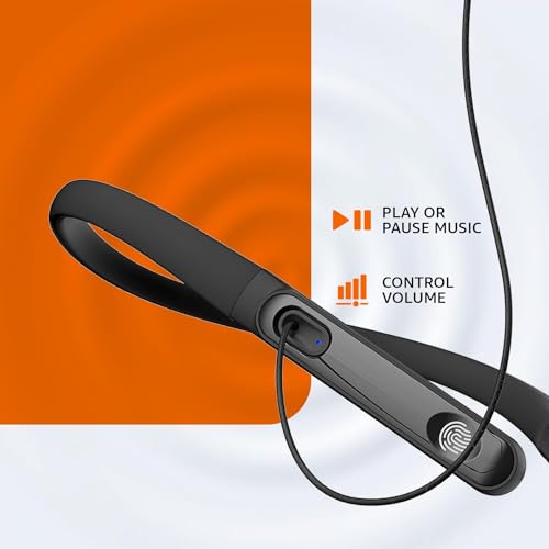 (Refurbished) Amazon Basics in-Ear Wireless Neckband with Mic, Up to 18 Hours Play Time, Bluetooth 5.1, Voice Assistance, Noise Cancellation, IPX4 Water-Resistance, Magnetic Earbuds (Black) - Image 5