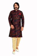 Amzira Men's Cotton Kurta Pajama Sherwani Set