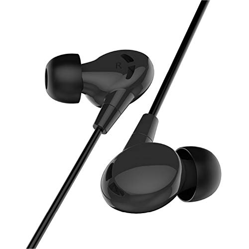 ShopMagics In-Ear Headphones Earphones for Samsung Galaxy M21 / M 21 Earphone Original Like Wired Stereo Deep Bass Head Hands-free Headset Earbud With Built in-line Mic, Call Answer/End Button, Music 3.5mm Aux Audio Jack (TP2, Black)