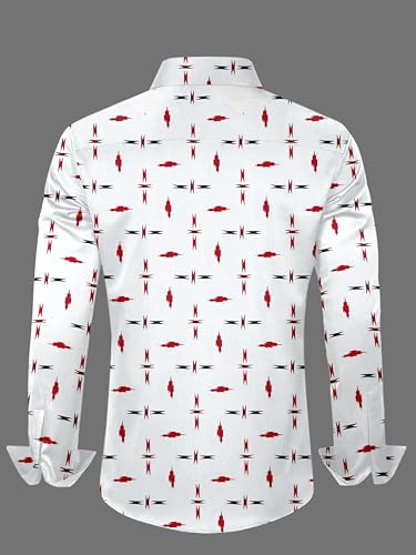 VENI FASHION STUDIO Men's Regular Fit Printed Design Spread Collar Full Sleeve Cotton Shirt I Formal Shirt for Men - Image 3