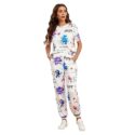 VJ Fashion Women's Cotton Lycra Printed & Knitted Round Neck Night Wear Set of Top and Pazama