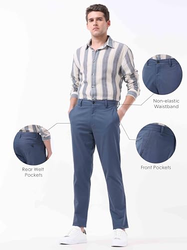 Tailoraedge Broken-Signature-Beige-Chino Stretchable Casual Pants for Men | Stylish Slim Fit Men's Wear Chinos for Office or Party | Mens Fashion Dress Trouser 4 Way Stretch