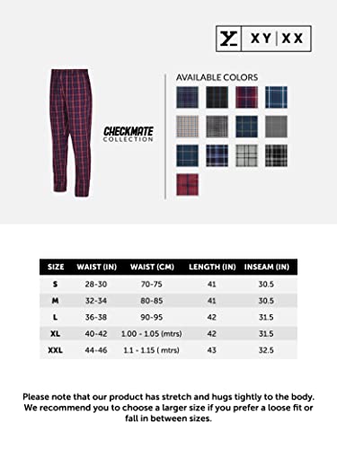 XYXX Men's Super Combed Cotton Checkered Checkmate Pyjamas with Elasticated Waist, Drawstring - Image 5