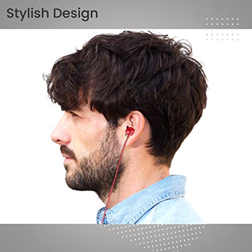 Zebronics Zeb-Buds 10 (Red) In Ear Wired Earphones with Mic, Metallic Design, L Shaped Connector, 13.5mm NdFeb Drivers - Image 5