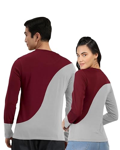 Twinny Zone Couple T-Shirts Cotton | Curve Tshirts for Men Women Love Couples (Set of 2 | Regular Fit | CurveFS)