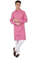 SKAVIJ Kurta Pajama Set for Men Long Sleeve Cotton Party Dress
