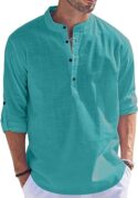 HEMRIN Men Solid Cotton Blend Straight Kurta Shirt