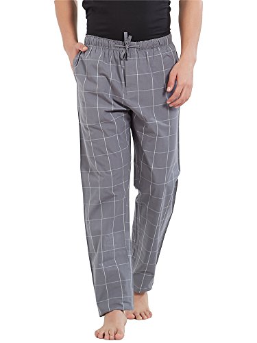 XYXX Men's Super Combed Cotton Checkered Checkmate Pyjamas with Elasticated Waist, Drawstring