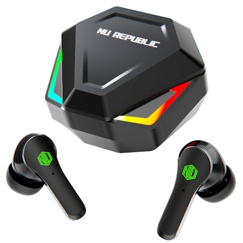 Nu Republic Starbuds Z Truly Wireless in Ear Earbuds with X-Bass® Technology, ENC Technology, 56 Hrs Playtime, TWS with Mic and Hall Sensor Function, Bluetooth V5.3, Type-C Fast Charging (Black)