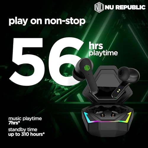 Nu Republic Starbuds Z Truly Wireless in Ear Earbuds with X-Bass® Technology, ENC Technology, 56 Hrs Playtime, TWS with Mic and Hall Sensor Function, Bluetooth V5.3, Type-C Fast Charging (Black) - Image 6