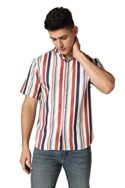 Leriya Fashion Shirt for Men || Rayon Bold Striped Shirt for Boys || Twisted Half Sleeve || Ideal for Casual || Office || Outing Wear Shirts for Men