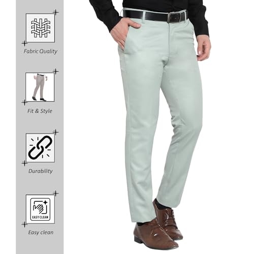 D novo Men's Regular Formal Trouser | Stylish Fit Men Wear Pants for Office or Party | Men's Fashion Dress Trousers Pant