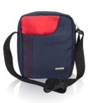 COSMUS Stitchwell Cross Body Sling Bag - shoulder side bag - multipurpose - 10 inch Tablet/iPad Sling bag (Navy Blue & Red)