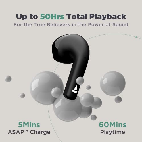 boAt Airdopes Atom 81 TWS Earbuds with Upto 50H Playtime, Quad Mics ENx™ Tech, 13MM Drivers,Super Low Latency(50ms), ASAP™ Charge, BT v5.3(Opal Black) - Image 3