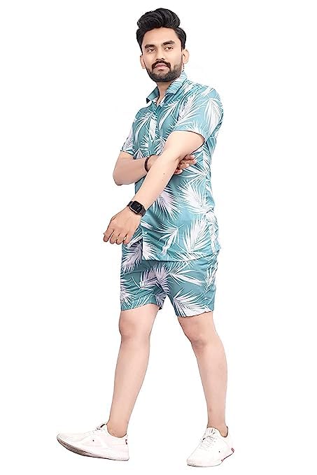 Tarkho Men's Rayon Cotton Digital Printed Summer Night Wear Launge Wear Suit Dress Shirt Boxer Pair - Image 5