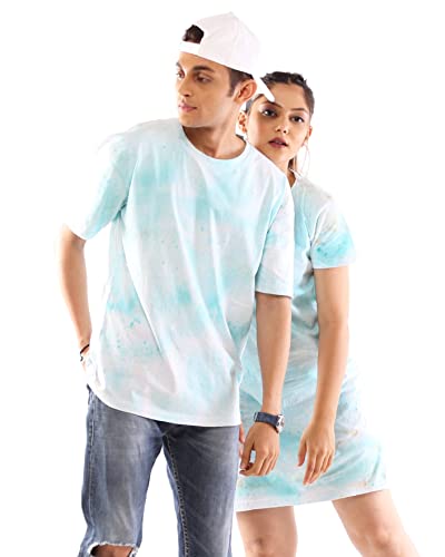 Lappen Fashion Combo of Couple’s Tie & Dye T-Shirt | Tee Dress for Women | Half Sleeve Tees for Men | Round Neck | Pre Wedding T-Shirt | Stylish Look - Image 8