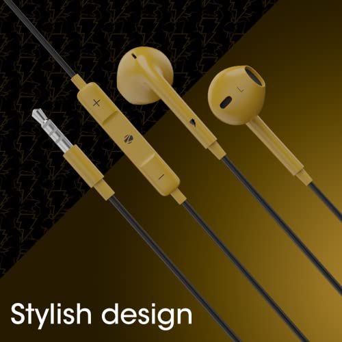 ZEBRONICS DC Black ADAM Edition Buds 30 3.5mm Stereo Bluetooth in Ear Earphone with Inline Microphone for Calling, Volume Control, 14mm Drivers, Stylish eartip Design and 1.2 Meter Durable Cable