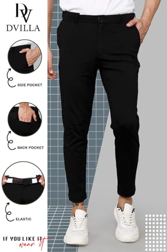 Dvilla Lycra Stretchable Formal Pants for Men | Stylish Slim Fit Men's Wear Trousers for Office or Party | Mens Fashion Dress Trouser Pant