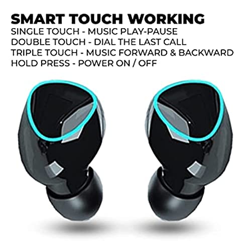 Careflection || M10 in Ear TWS Wireless Earphone Touch Bluetooth Earplugs in The Ear Stereo Sport Headsets Noise Reduction Headphones with Digital Display Black