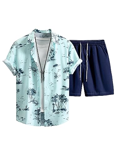 Lyriq Night Dress for Men || Night Suit for Men || Cord Set for Men || Night Wear for Men || Men's Night Dress + (S, Sky Blue)