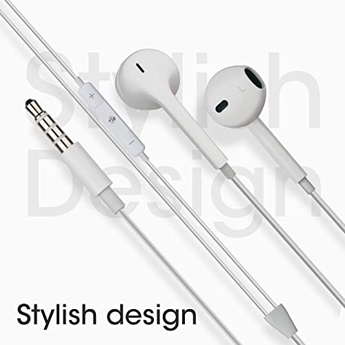 Zebronics Zeb-Buds 30 3.5Mm Stereo Wired In Ear Earphones With Mic For Calling, Volume Control, Multifunction Button, 14Mm Drivers, Stylish Eartip,1.2 Meter Durable Cable And Lightweight Design(White)