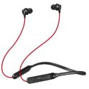 pTron Tangent Duo Bluetooth 5.2 Wireless in-Ear Headphones, 13mm Driver, Deep Bass, HD Calls, Fast Charging Type-C Wireless Neckband, Dual Pairing, Voice Assistant & IPX4 Water Resistant (Red/Black)
