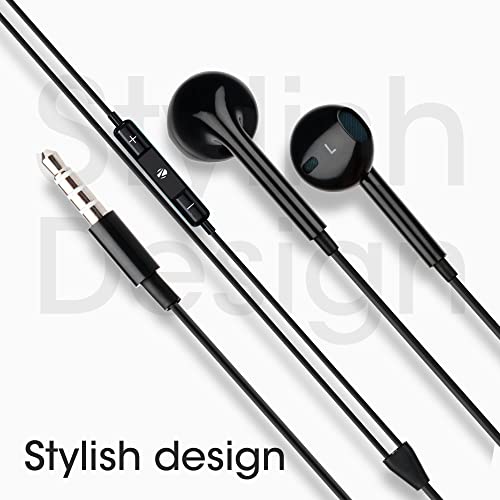 Zebronics Zeb-Buds 30 3.5mm Stereo Wired in Ear Earphone with Microphone for Calling, Volume Control, 14mm Drivers, Stylish eartip,1.2 Meter Durable Cable and Lightweight Design(Black)