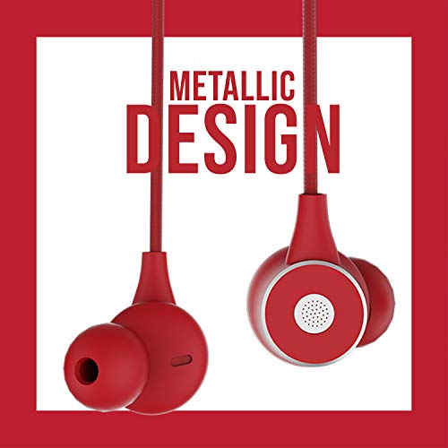 ZEBRONICS Zeb Buds 20 in Ear 3.5mm Wired Stereo Earphones with Mic, 1.2 Metre Cable, 14mm Drivers, in Line Mic & Volume Controller (Red)