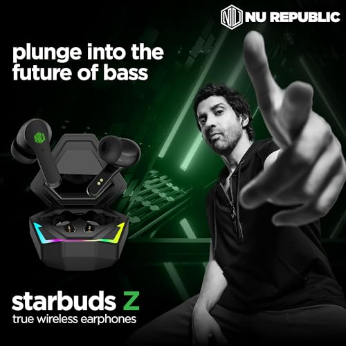 Nu Republic Starbuds Z Truly Wireless in Ear Earbuds with X-Bass® Technology, ENC Technology, 56 Hrs Playtime, TWS with Mic and Hall Sensor Function, Bluetooth V5.3, Type-C Fast Charging (Black) - Image 9