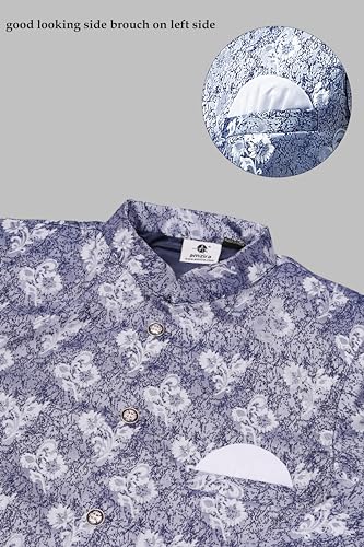 N.B.F Fashion Mens Ethnic Wear Blue Kurta Pajama Sherwani Set - Image 6