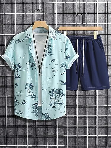 Lyriq Night Dress for Men || Night Suit for Men || Cord Set for Men || Night Wear for Men || Men's Night Dress + (S, Sky Blue)