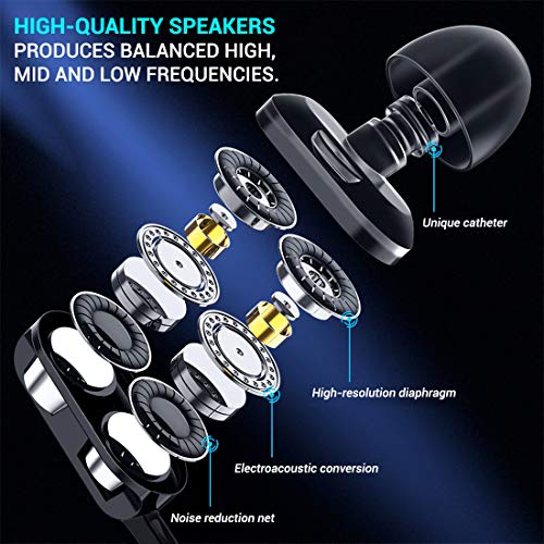 pTron Boom Ultima V2 Dual Driver, in Ear Gaming Wired Earphones with Mic, Volume Control, Passive Noise Cancelling Boom 3 with 3.5mm Audio Jack & 1.2M Tangle-Free Cable (Black)