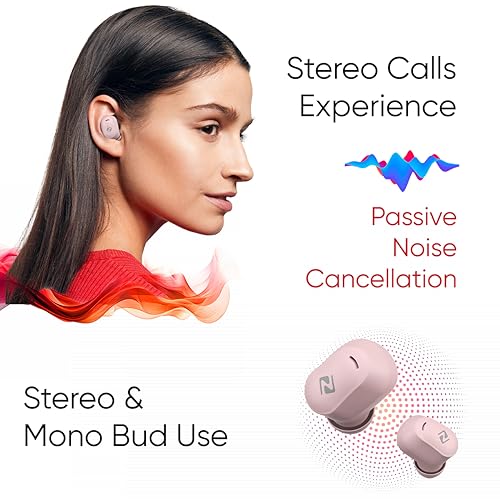 Zimo Sync Mini in-Ear TWS Earbuds with Bluetooth 5.3, 28 Hrs Playtime, 8mm Drivers, Stereo Calls, Touch Control, Type-C Charging Wireless Headphones, Voice Assist & IPX4 Water Resistant (Light Lilac)