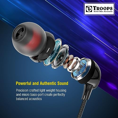 TP TROOPS Stereo Headset Boom BASS Wired Earphones with Extra Bass Driver and HD Sound with mic Pure Bass Sound - Image 3