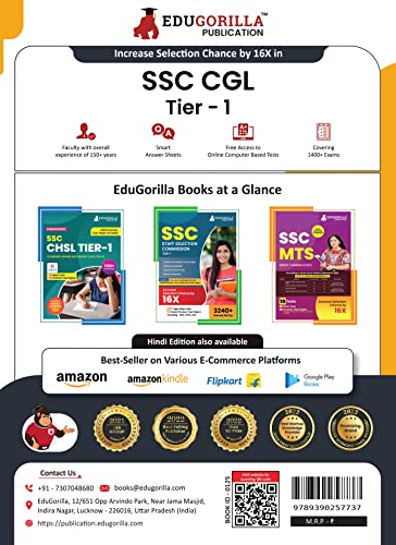 SSC CGL Tier 1 Book 2024 (English Edition) - 8 Mock Tests, 4 Sectional Tests and 4 Previous Year Papers (1300 Solved Questions) with Free Access to Online Tests
