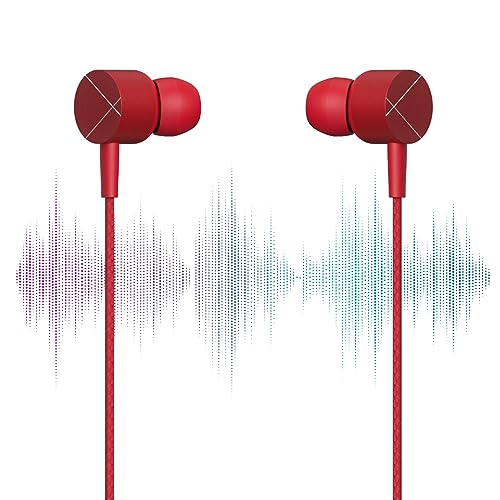 ZEBRONICS Zeb-Buds C2 in Ear Type C Wired Earphones with Mic, Braided 1.2 Metre Cable, Metallic Design, 10mm Drivers, in Line Mic & Volume Controller (Red)