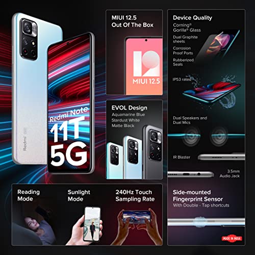 (Refurbished) Redmi Note 11T 5G (Stardust White 8GB RAM 128GB ROM) | Dimensity 810 5G | 33W Pro Fast Charging | Charger Included - Image 3