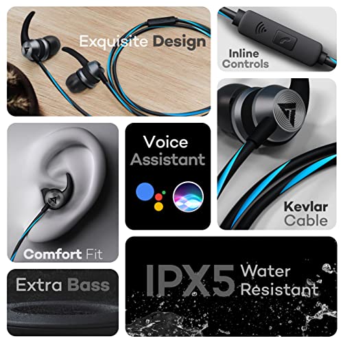 Boult Audio BassBuds X1 in-Ear Wired Earphones with 10mm Extra Bass Driver and HD Sound with mic(Blue)