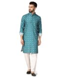Leriya Fashion Men's Rayon Kurta, Ethnic Printed Kurta For Perfect Ethnic Look, Stand Collar Long Sleeve Kurta, Casual Printed Kurta, Regular Long Kurta