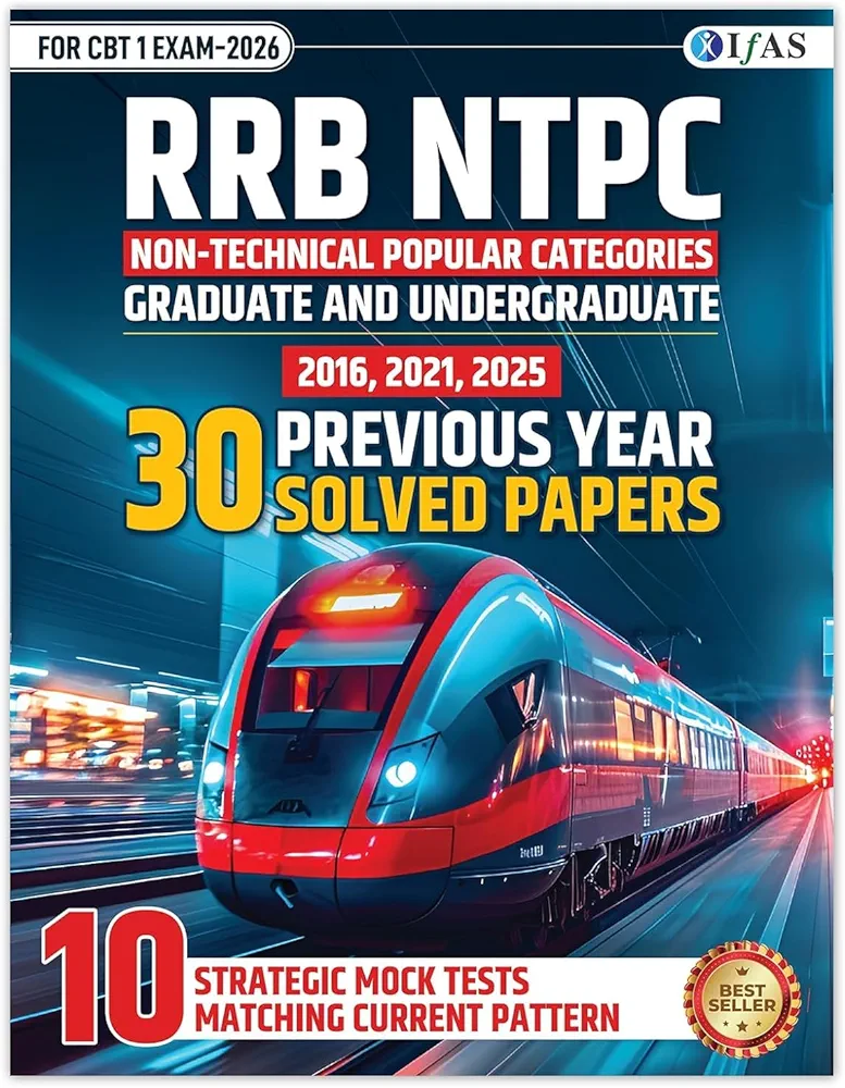 IFAS Publications RRB NTPC Book 2026 | Under Graduate & Graduate Level | Previous Year Question Papers with 30 Solved Papers & 10 Mock Tests
