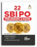 Disha 22 Year-wise SBI PO Preliminary & Main Exams Previous Year Solved Papers (2025 - 2013) 6th Edition |